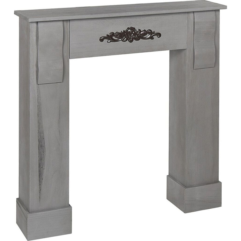 Beliani - Kaminkonsole Paulownia Retro Stil grau - Kaminumrandung - grau
