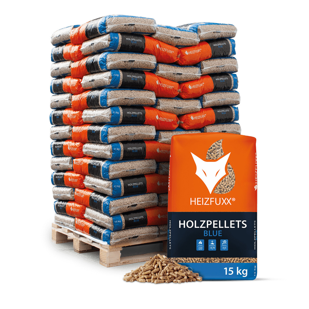 Heizfuxx - Holzpellets - Brennstoffe - aschearm, rußfrei, emissionsarm