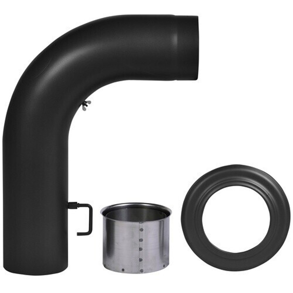 FireFix - Winkelrauchrohr-Set Ø15cm 90° (R150/SBR) - Rauchrohr - lackiert, Stahlblech, 150 mm