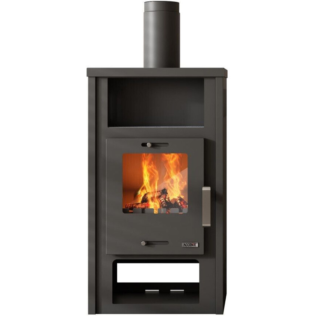 Accente International - Europa - Kaminofen - 7 kW, grau, Stahl