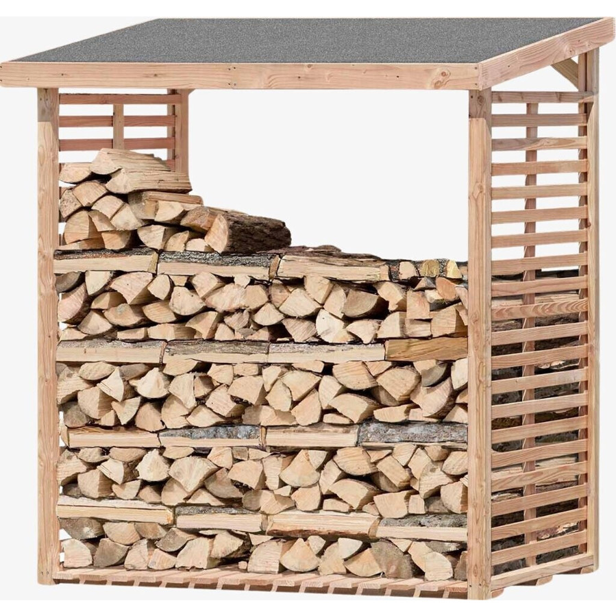 Delta - Kaminholzregal - RFKCMAILAK - Kaminholzständer - 200x75x200 cm, Holz natur