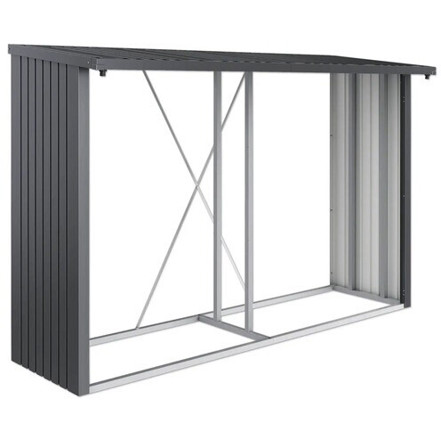 Biohort - Kaminholzlager - Kaminholzständer - dunkelgrau-metallic, lackiert, mit Rückwand
