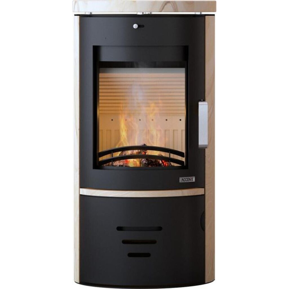 Accente International Tifano STS 6,5 kW Kaminofen - Dauerbetrieb, 150 mm Rauchrohranschluss, Scheibenspülung