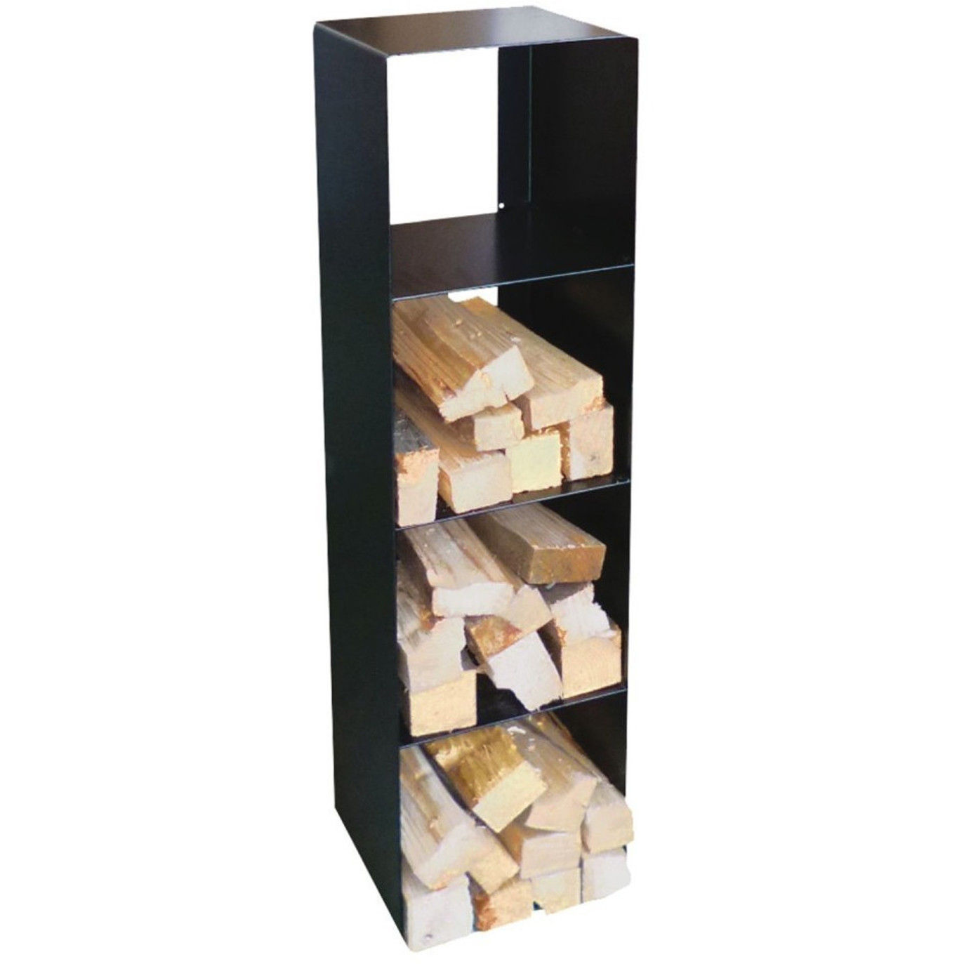 Lienbacher - Kaminholzregal - Brennholzregal - schwarz, 30x30x120 cm