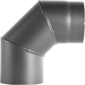 Bertrams - Bogen ohne Reinigungsöffnung - Ofenrohrbogen - hitzebeständig, korrosionsbeständig, 180 mm Durchmesser