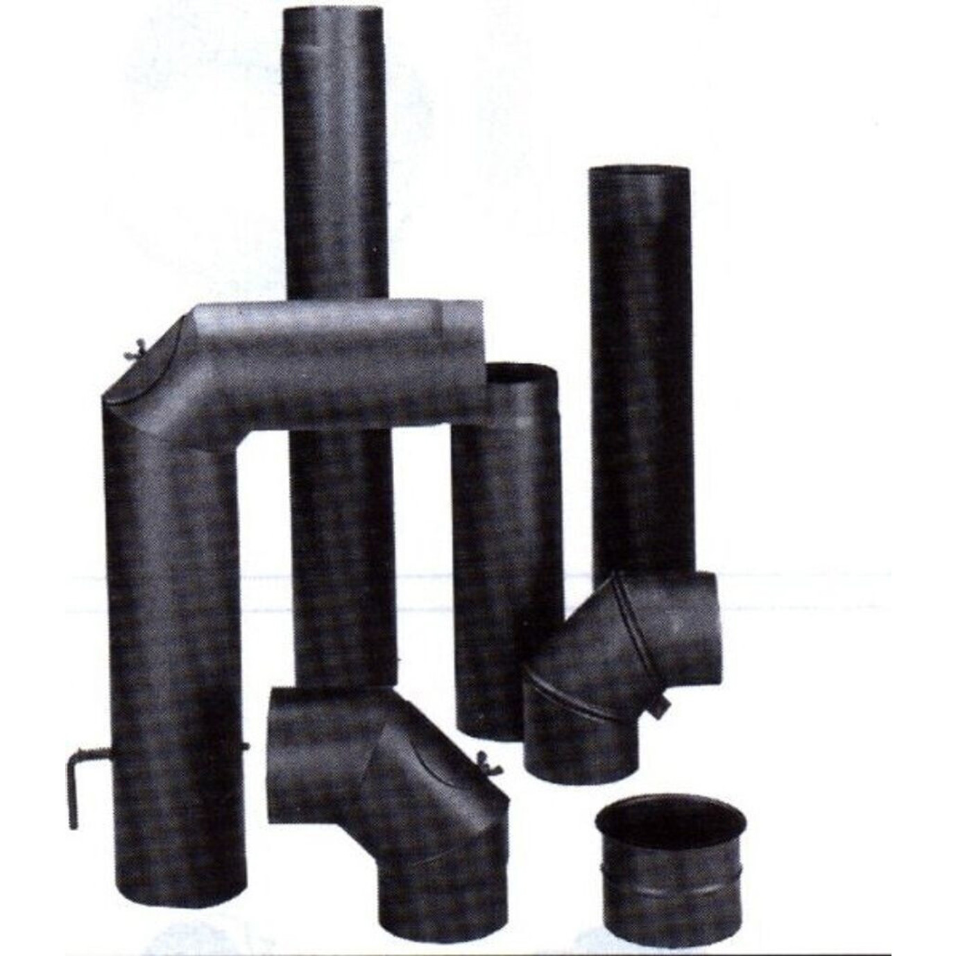 Bertrams - Kamin-WinkelbogeSet - Ø150 mm - Ofenrohrbogen - Stahlblech, 90°, lackiert, Senotherm lackiert