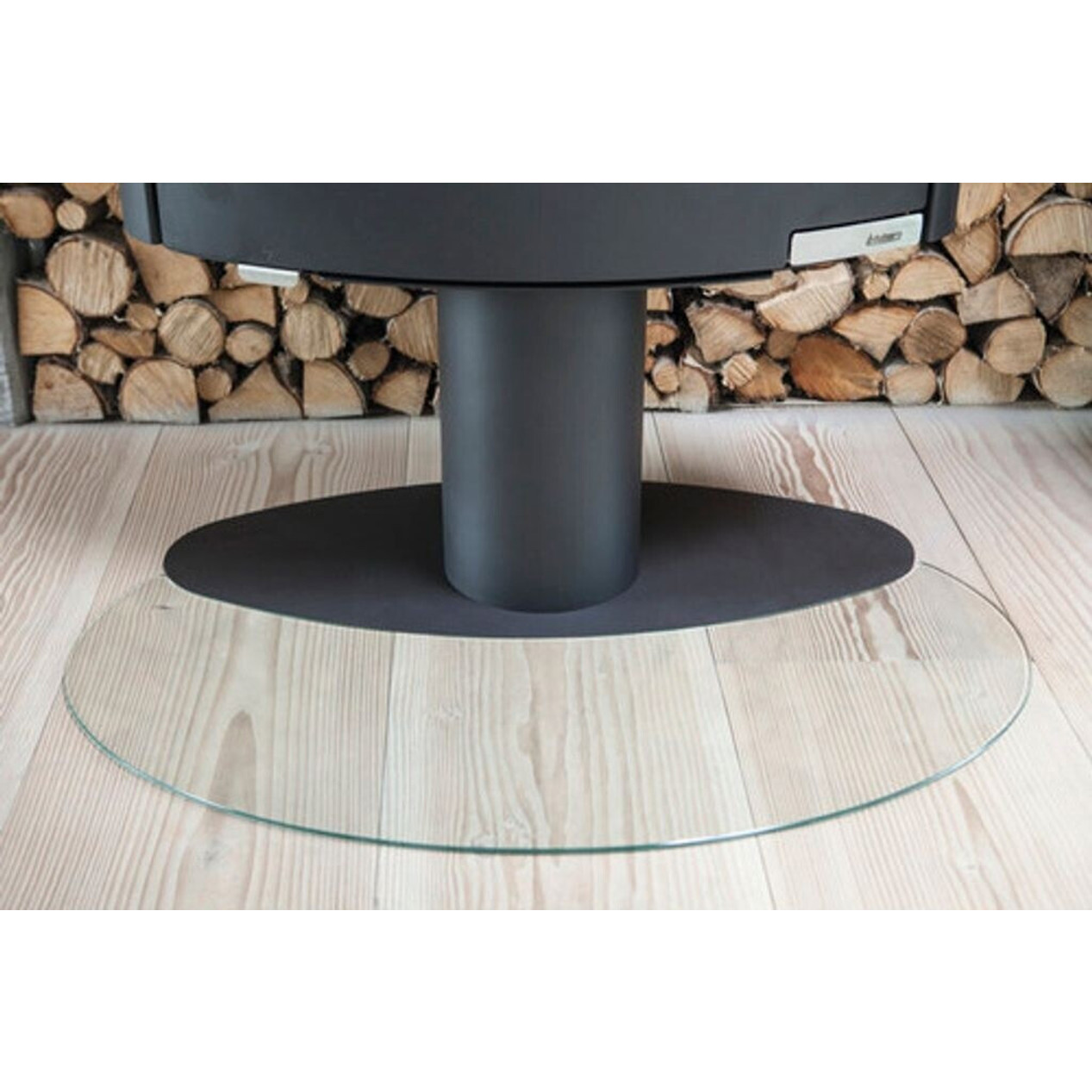 Aduro - Glas-Ellipse - Kamin-Glasbodenplatte - transparent, Sicherheitsglas