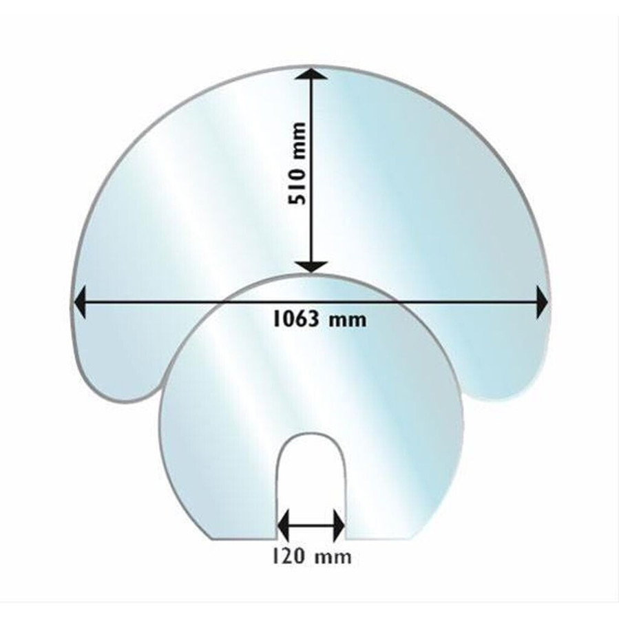 Aduro - Funkenschutzplatte Glas halbrund - Kaminzubehör - hitzebeständig, transparent, 6 mm