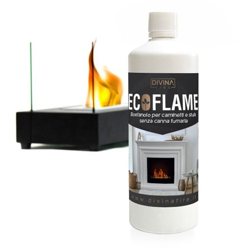 Divina Fire - Ecoflame - Bioethanol - Packung 12 x 1 Liter Flasche