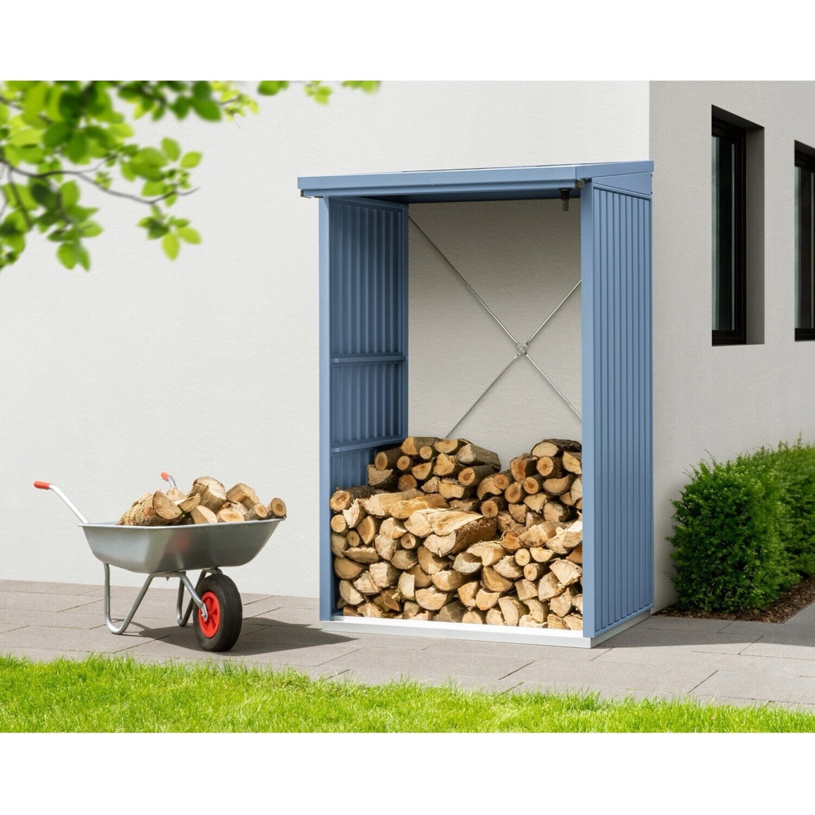 Hörmann EcoStar - Kaminholzregal Trend Typ 1 - Holzunterstand - Stahl, wetterfest, verzinkt