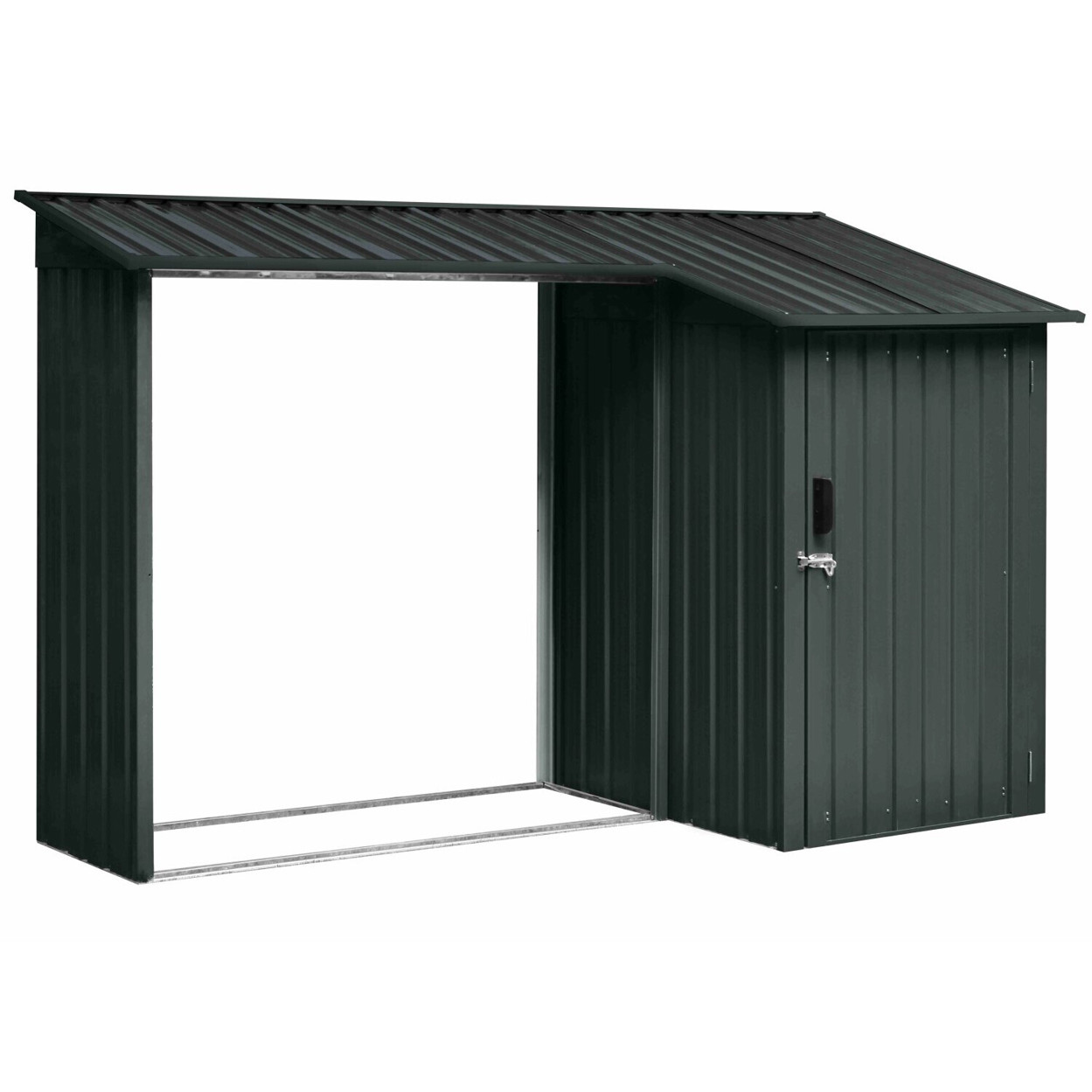 Floraworld - Kombi Holzunterstand & Geräteraum - 270x105x158cm - grau, UV-beständig