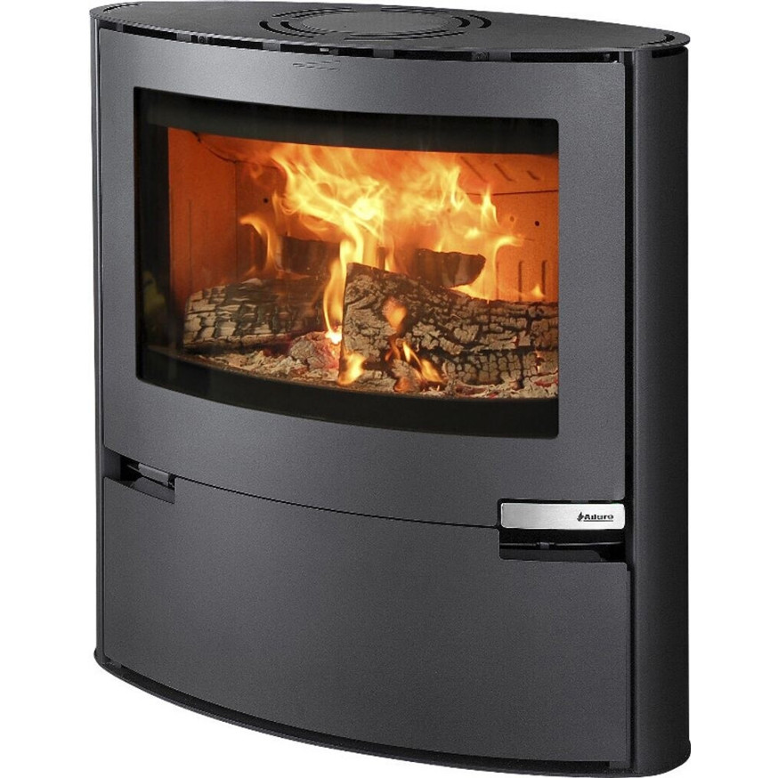 Aduro - Kaminofen 15 - Kaminofen - 6,5 kW, freistehend, Stahl schwarz, Panorama Sichtscheibe