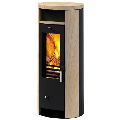 Accente International - Slimline - Kaminofen - Sandstein beige, 5 kW, selbstschließend