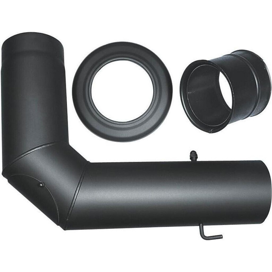 Bertrams - Ofenrohr-Set - Rauchrohr - Ø120mm, lackiert, korrosionsbeständig, Schwarz