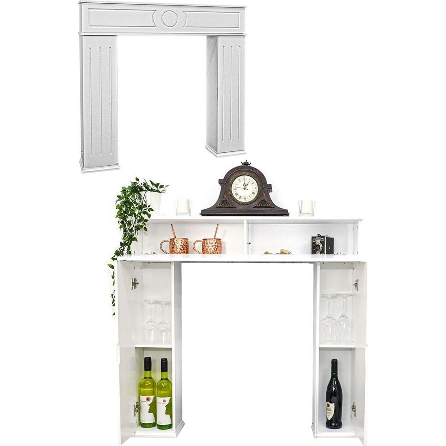 Dune Design - Kaminkonsole - Kaminverkleidung - 107x19x100 cm, MDF, weiß